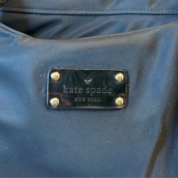 Kate Spade Bridgette Stevie Nylon Zippered Shoulder Bag Handbag Black Polka Dots - Picture 6 of 15